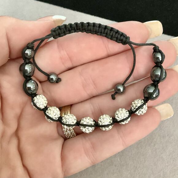 UNISEX -2 Adjustable Shamballa Bracelets/ Pre-Loved - Picture 4 of 7